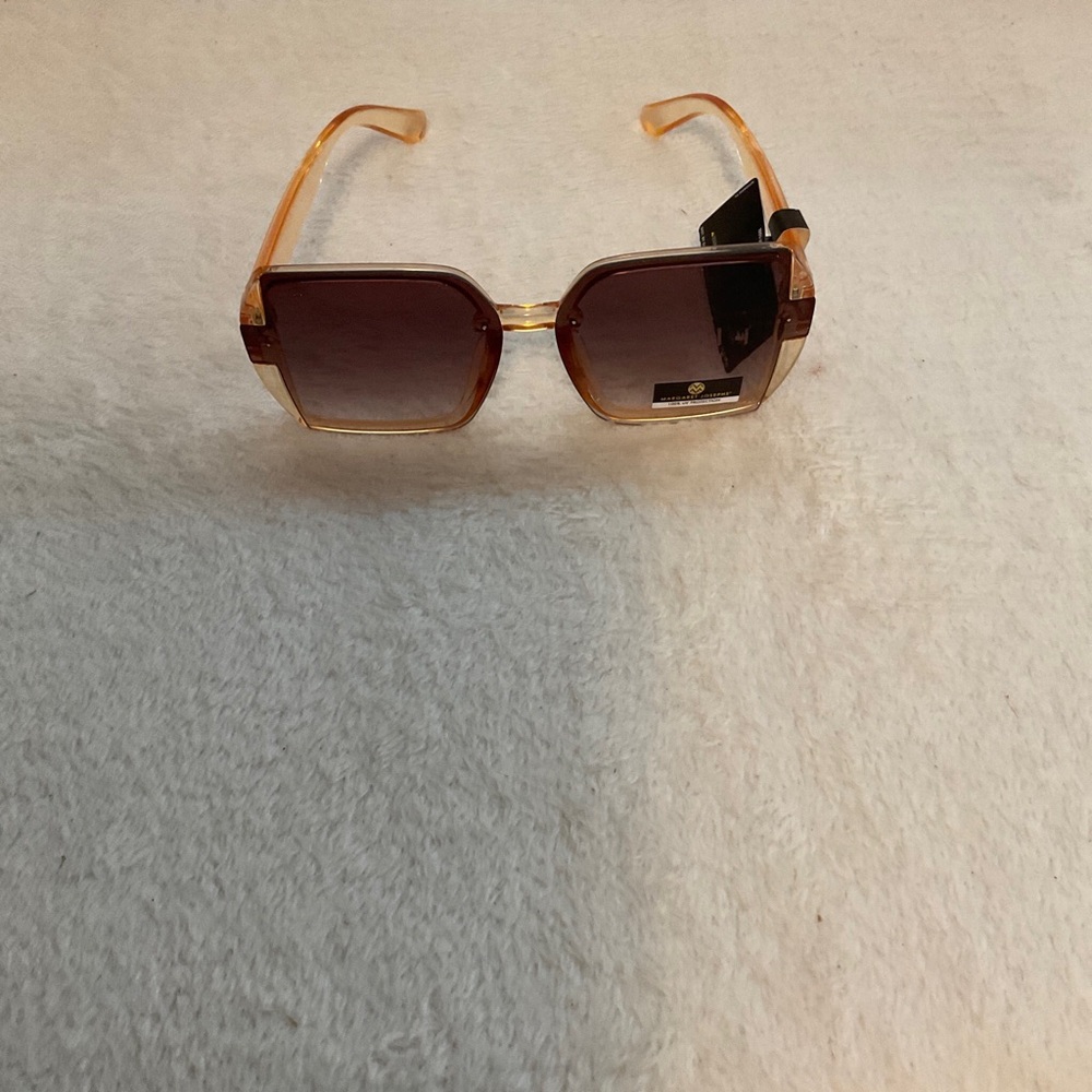 Oversized Square Sunglasses in Amber Brown